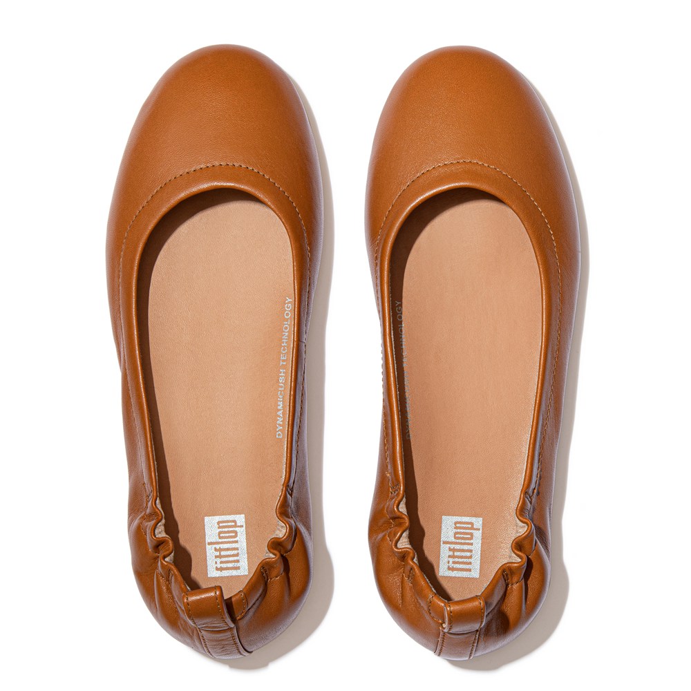 Fitflop Womens Ballet Flats Brown - Allegro Soft Leather - 80ZMYOJAD